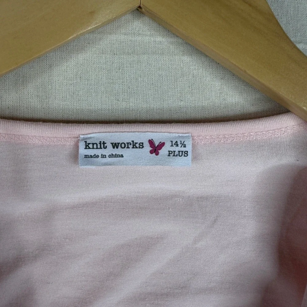 New Knit Works Floral Print Dress/Cardigan Set size 14.5 Girls Pink/Green‎